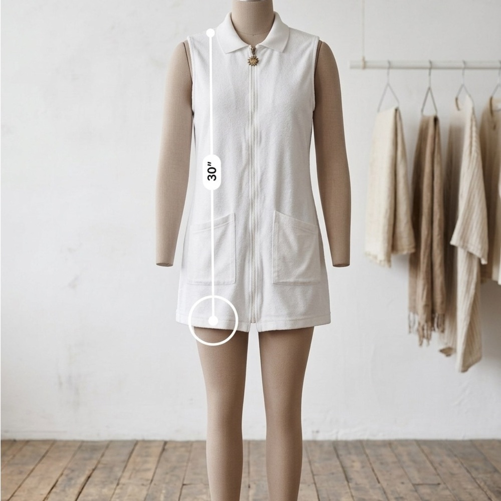 Vintage Kathy Ireland Terry Cloth Mini Dress / Tunic